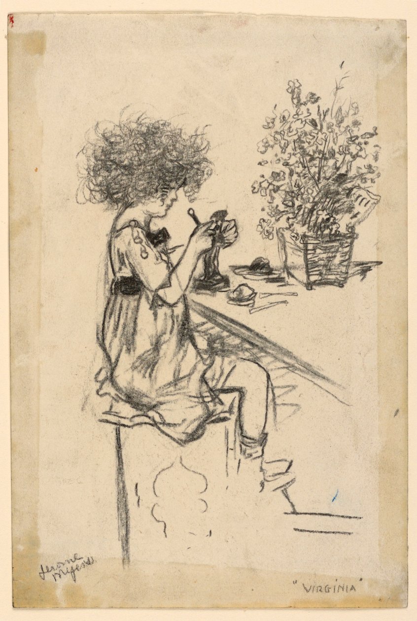 Virginia Modeling, Study for Etching by Jerome Myers