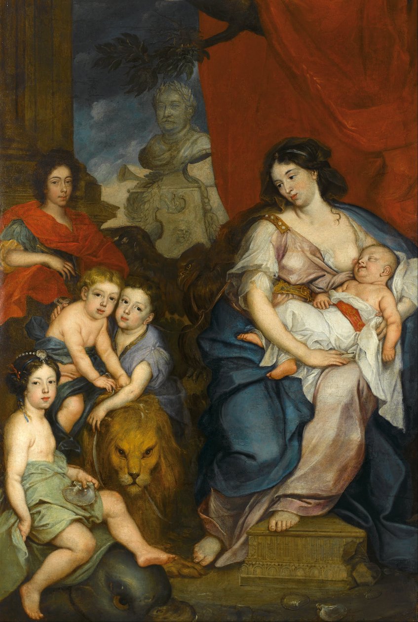 Portrait of Queen Marie Casimire with Children by Jerzy Siemiginowski Eleuter