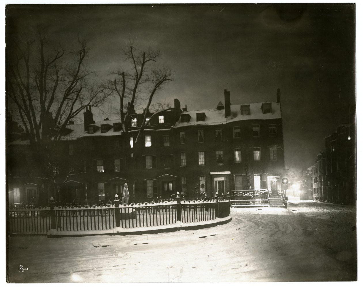 Louisburg Square, Boston Jenny Lind lived in corner house, Boston, USA by Jessie Tarbox Beals