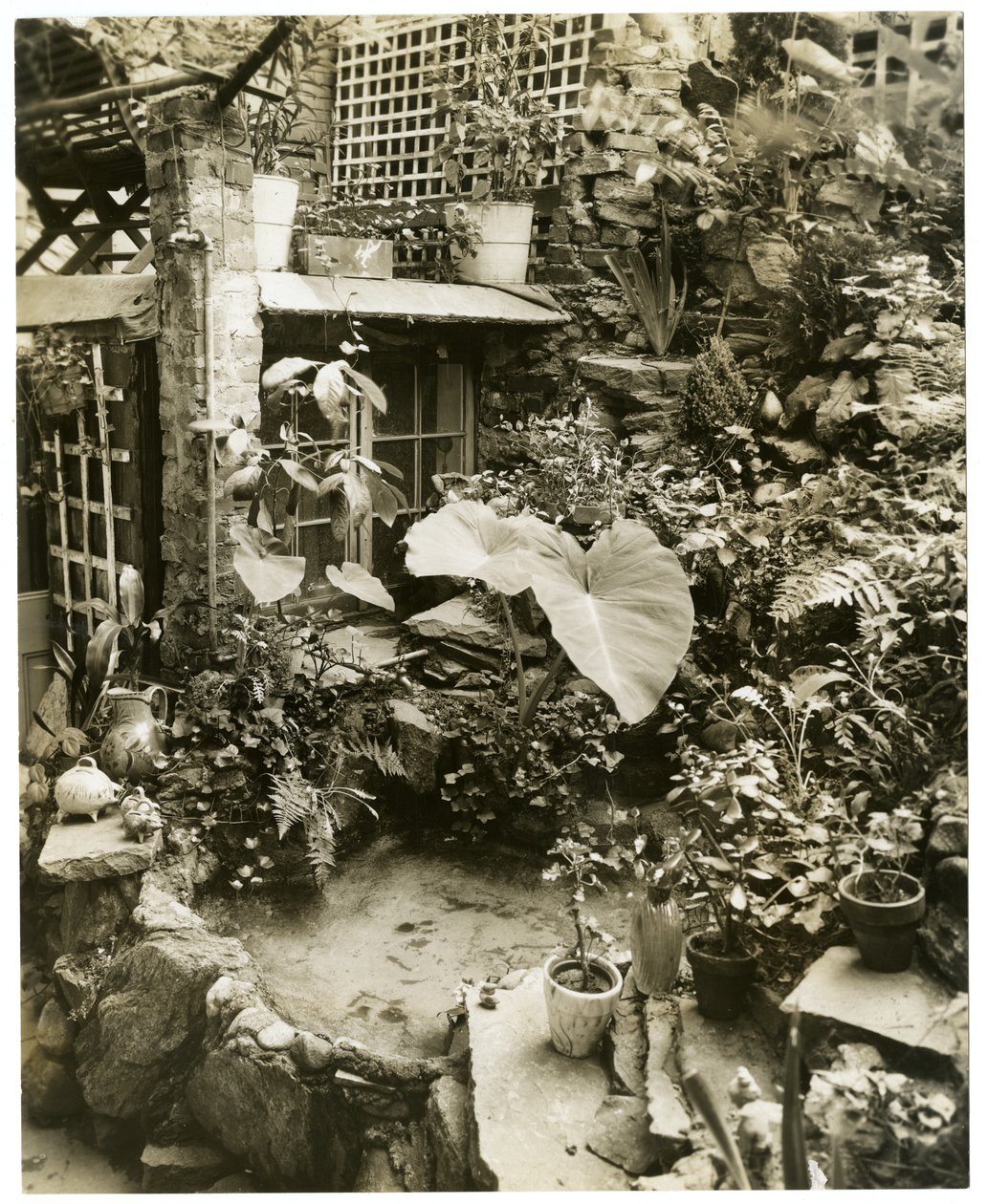Pool showing terrace Home of George and Mary Stonehill, Greenwich Village, New York, USA, c.1936-37 by Jessie Tarbox Beals