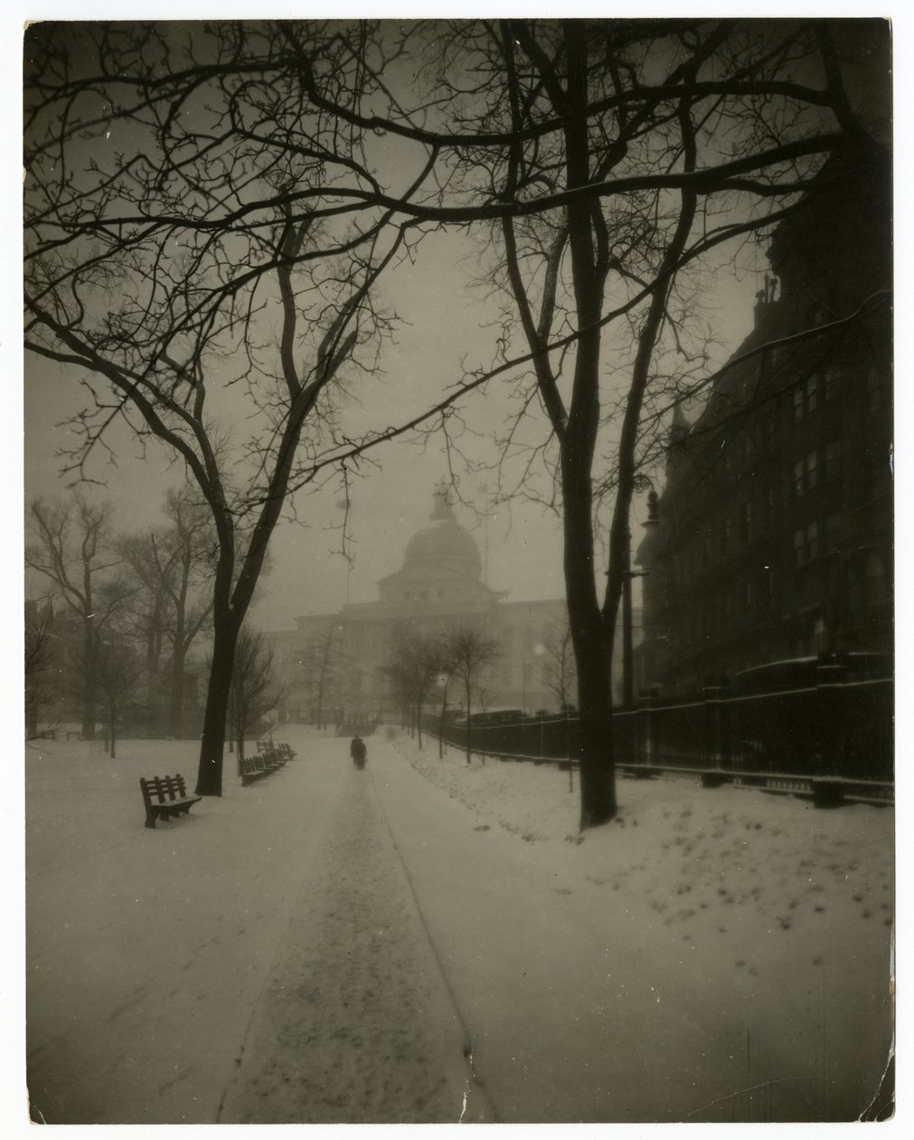 State House in Storm, Boston, USA, c.1902-10 by Jessie Tarbox Beals