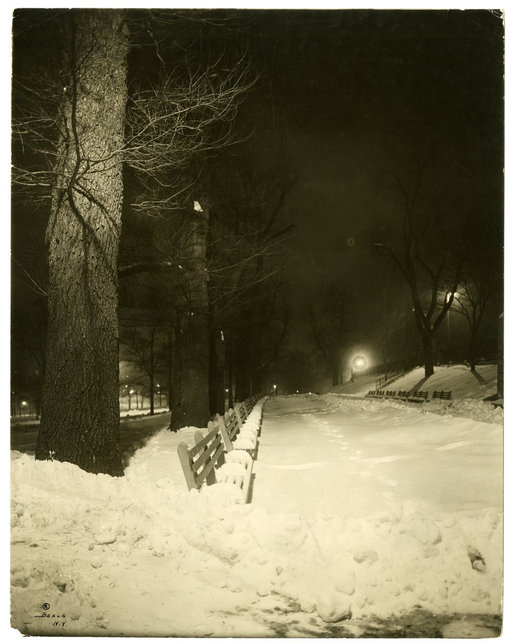 The Mall at night, Boston, Mass, USA, c.1902-10 by Jessie Tarbox Beals