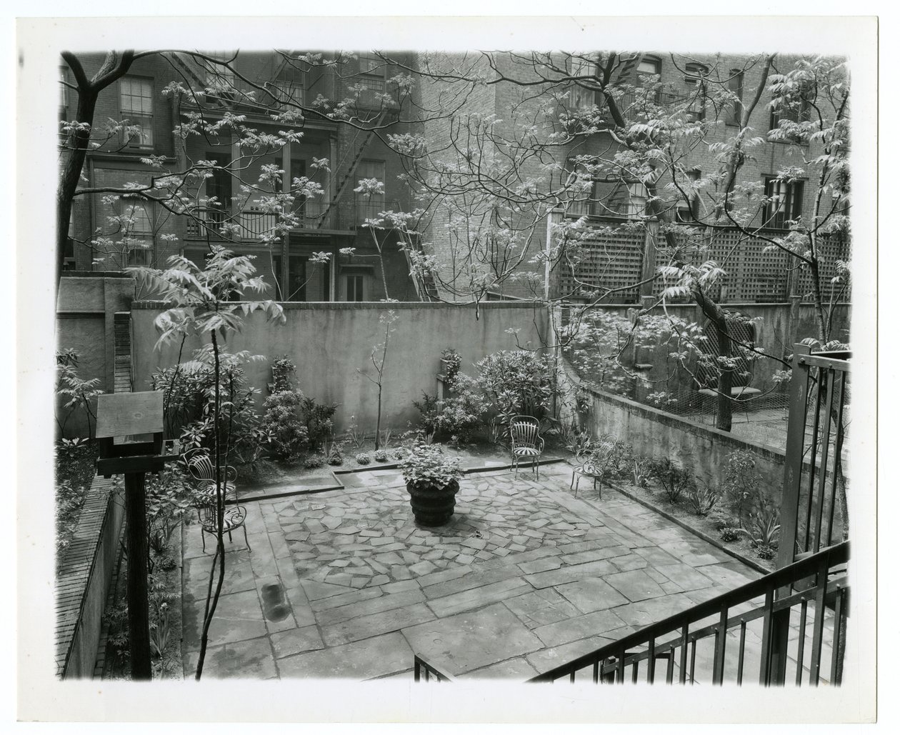Back patio with bird house, New York, USA, c.1905-40 by Jessie Tarbox Beals