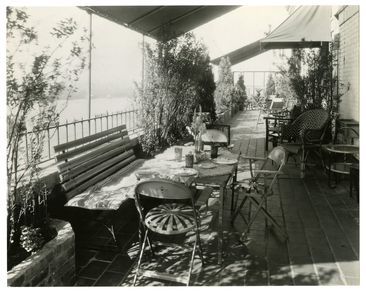 Patio Overlooking River, c.1936-37 by Jessie Tarbox Beals