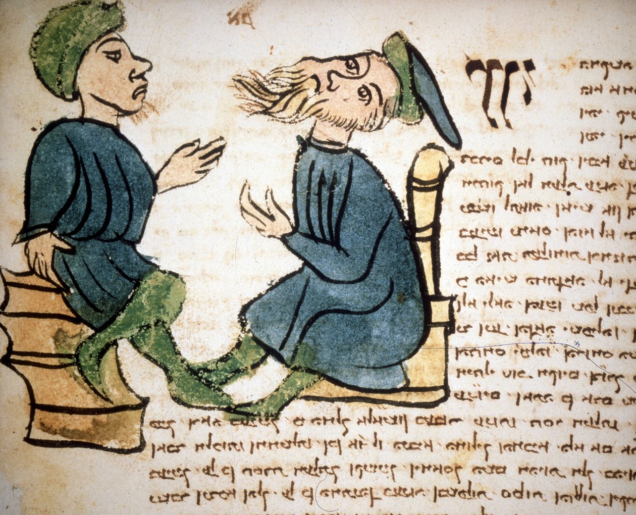 Judaism: Representation of the learning of a rabbi. 15th century ...