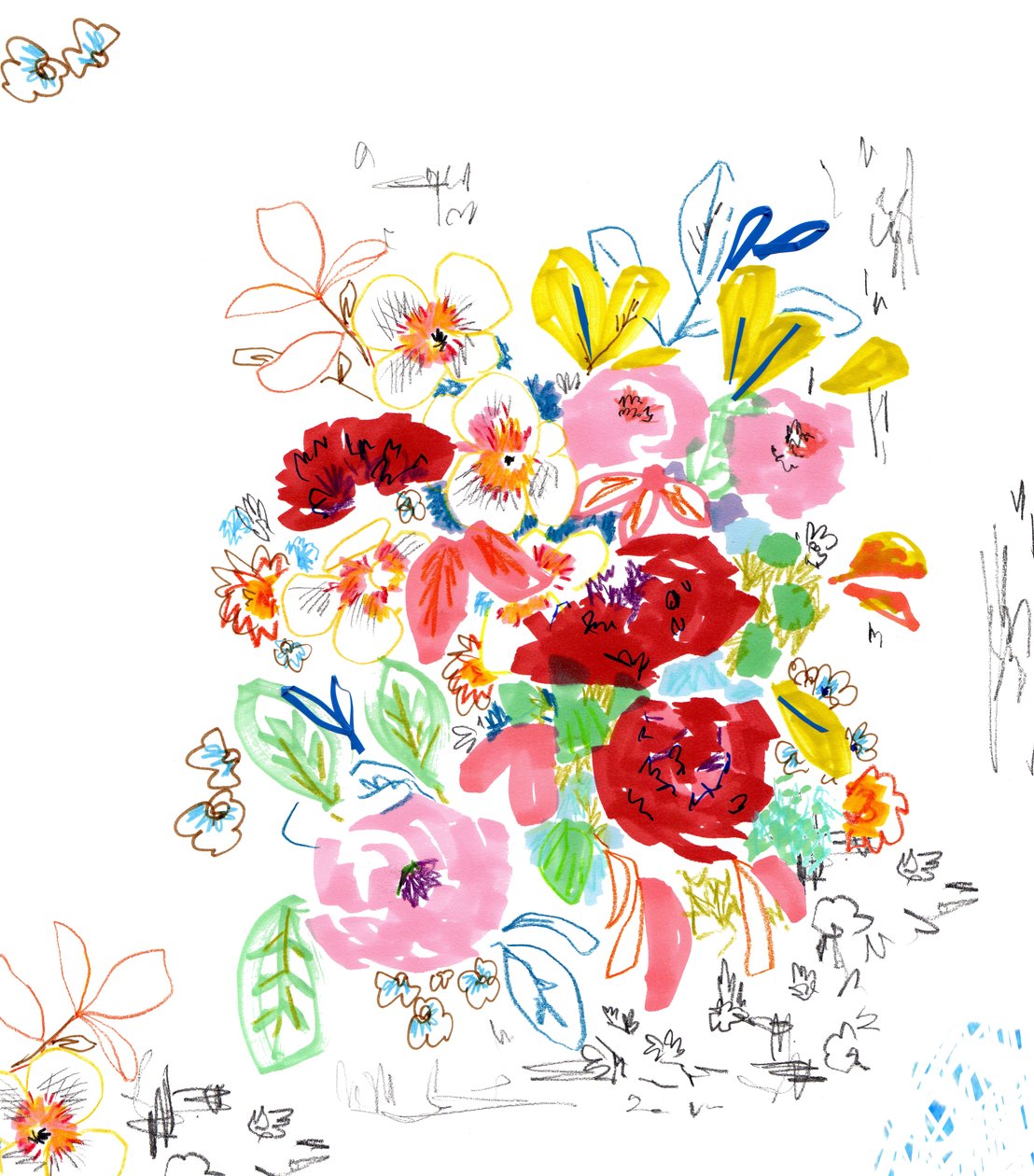 Floral Sketch 3 by Jo Chambers