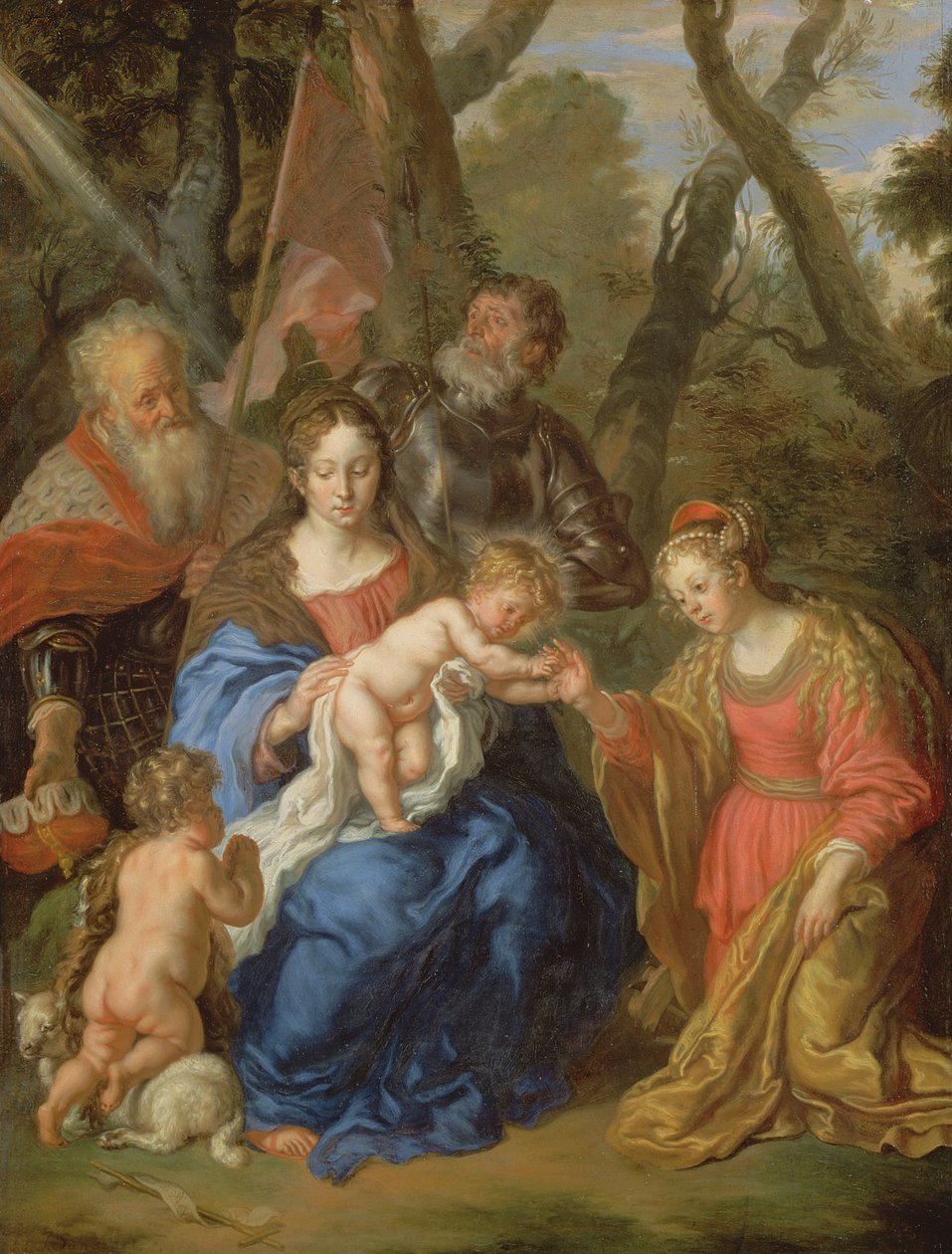 The Mystic Marriage of St. Catherine, with St. Leopold and St. William, 1647 by Joachim von Sandrart