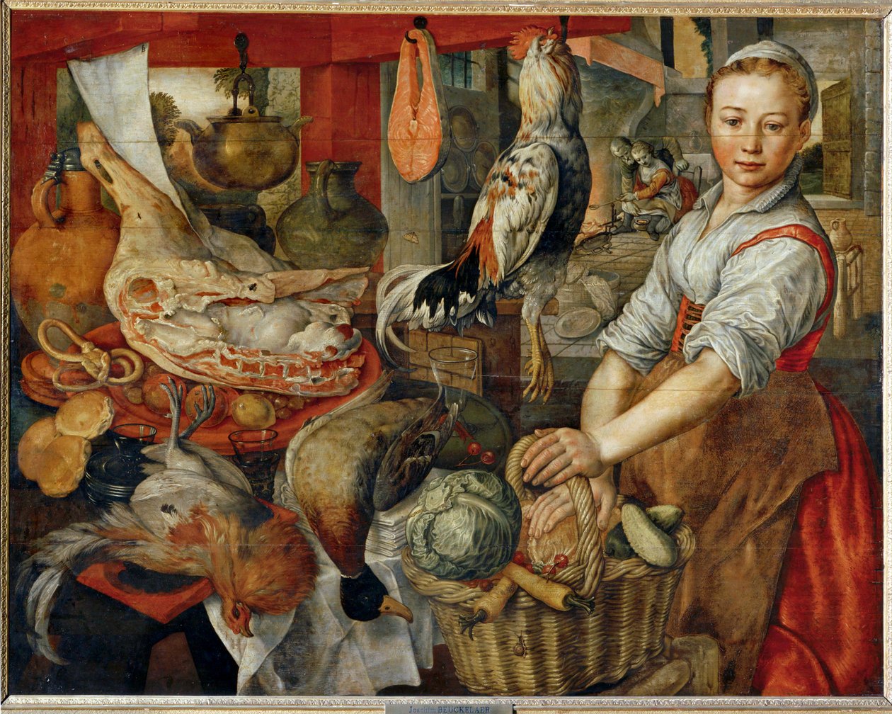 Kitchen Interior by Joachim Bueckelaer