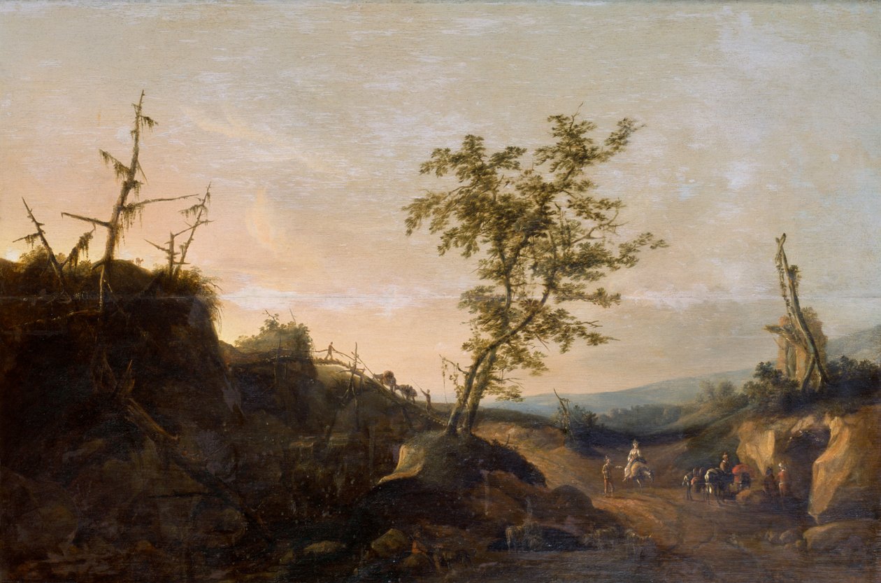 Travellers in a Landscape by Joachim Govertsz Camphuysen
