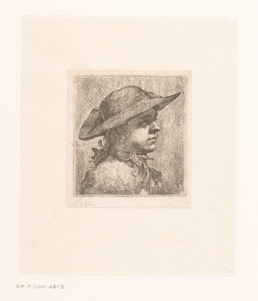 Portrait of a Young Man with Hat by Joachim Martin Falbe (attributed to)