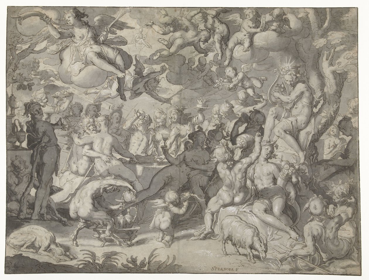 Wedding of Peleus and Thetis by Joachim Wtewael or Utewael