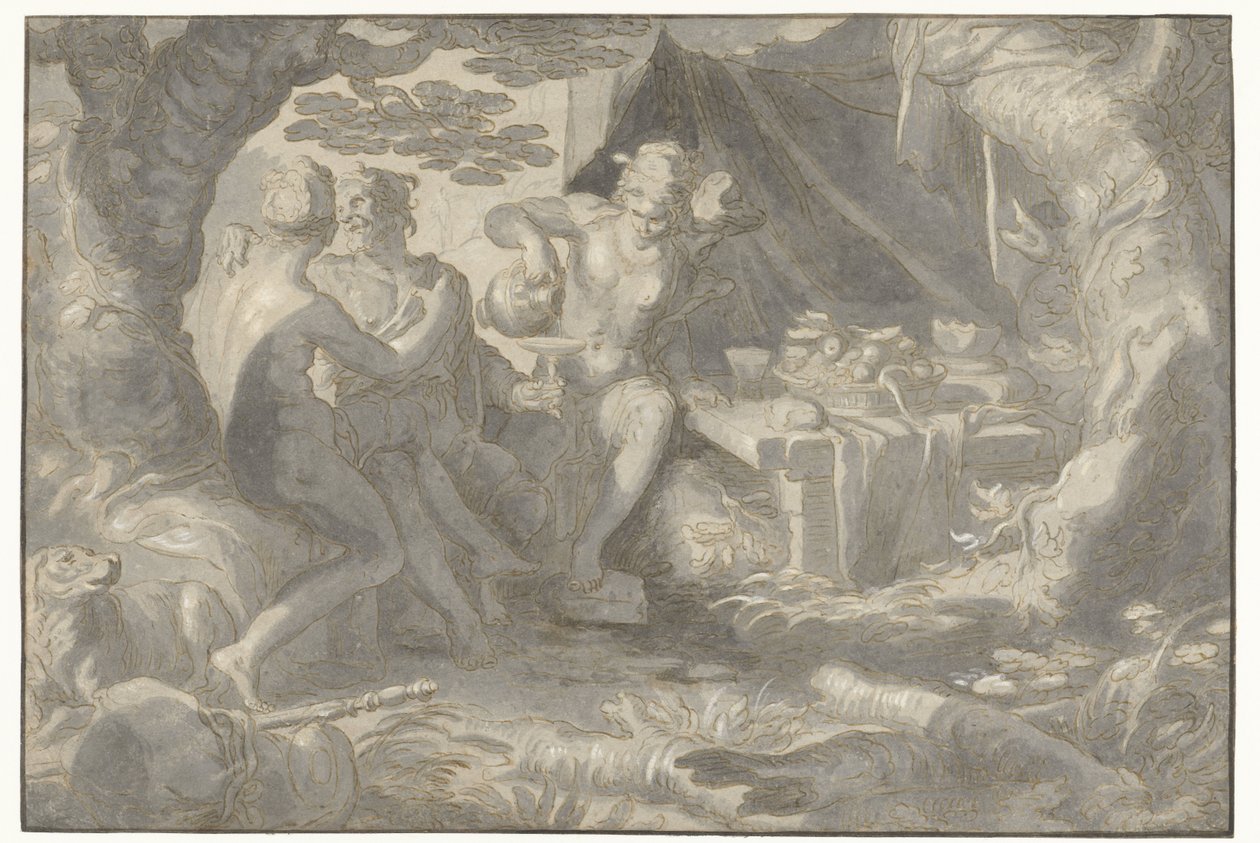 Lot and His Daughters by Joachim Wtewael or Utewael