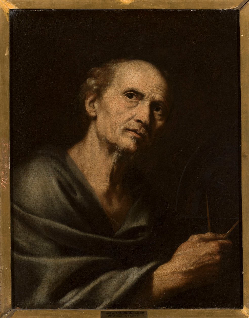 Portrait of a Man with Compass by Joachim von Sandrart