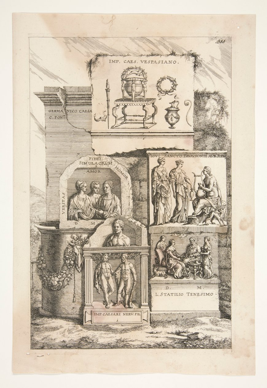 Roman Reliefs with Inscriptions by Joachim von Sandrart