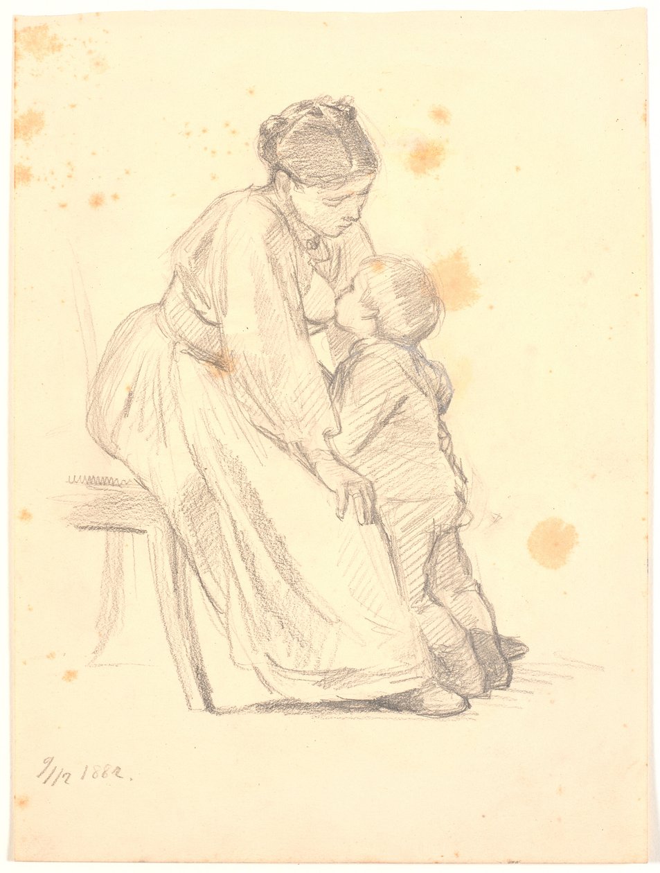 A Mother Breastfeeding Her 4-5 Year Old Son by Joakim Frederik Skovgaard