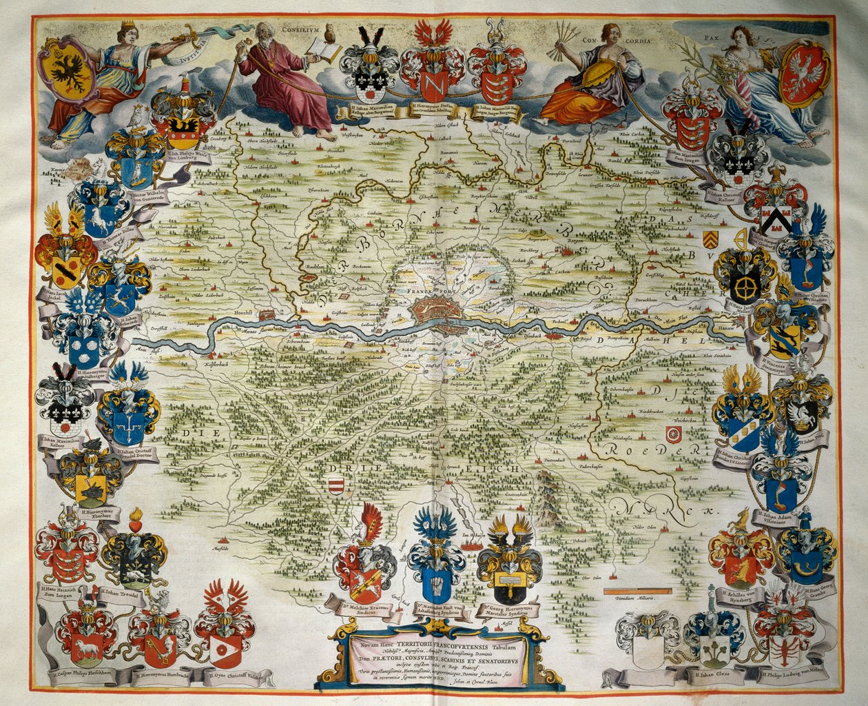 Frankfurt and its territory, Volume III, Atlas Maior, by Joan Blaeu, copper engraving, Amsterdam by Joan Blaeu