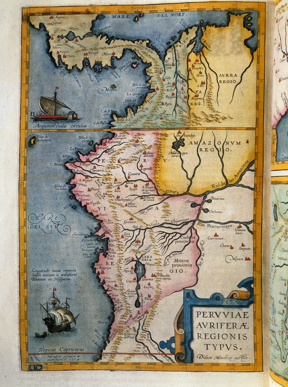 Gold Yielding Regions of Peru, Volume VII, Atlas Maior, by Joan Blaeu by Joan Blaeu