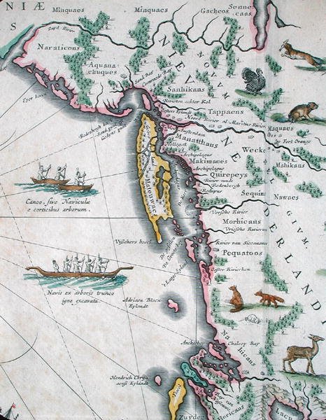 Map depicting the East Coast of North America by Joan Blaeu