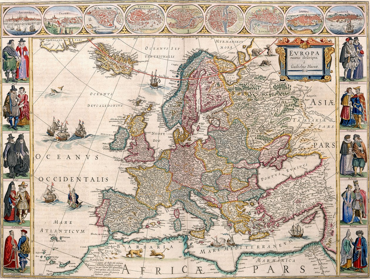 Map of Europe from the Blaeu Atlas by Joan Blaeu