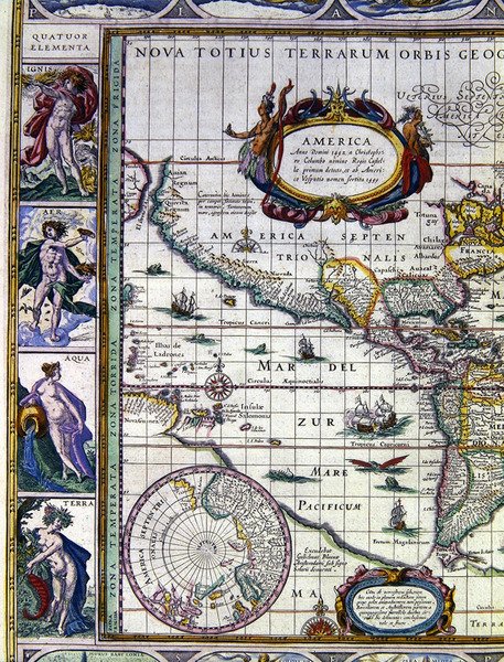 The Four Elements: Fire, Air, Water and Earth by Joan Blaeu
