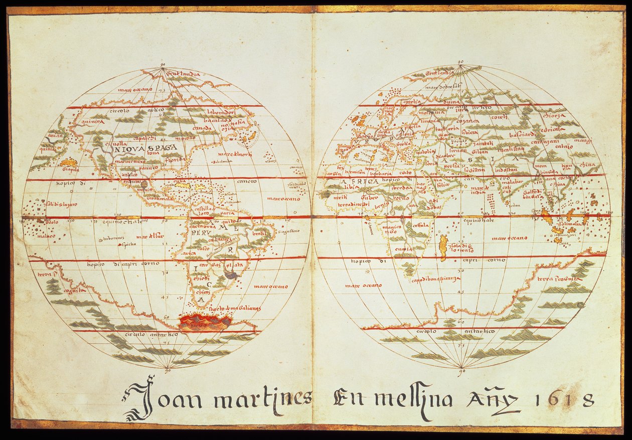 Map of the world by Joan Martines