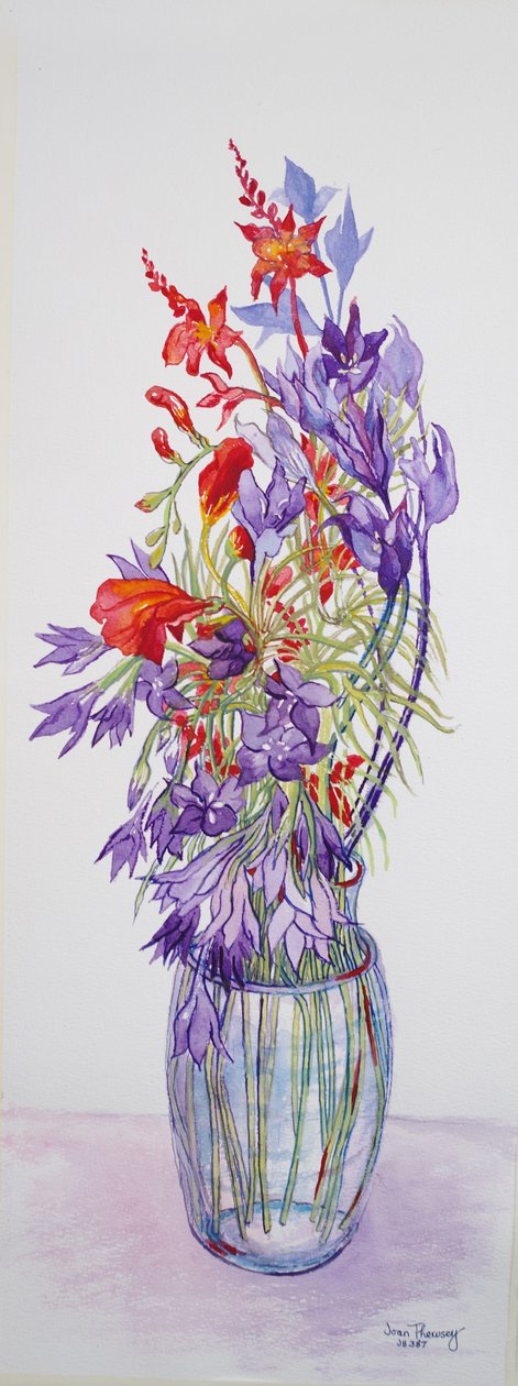 Agapanthus Campanulatus and Crocosmia by Joan Thewsey