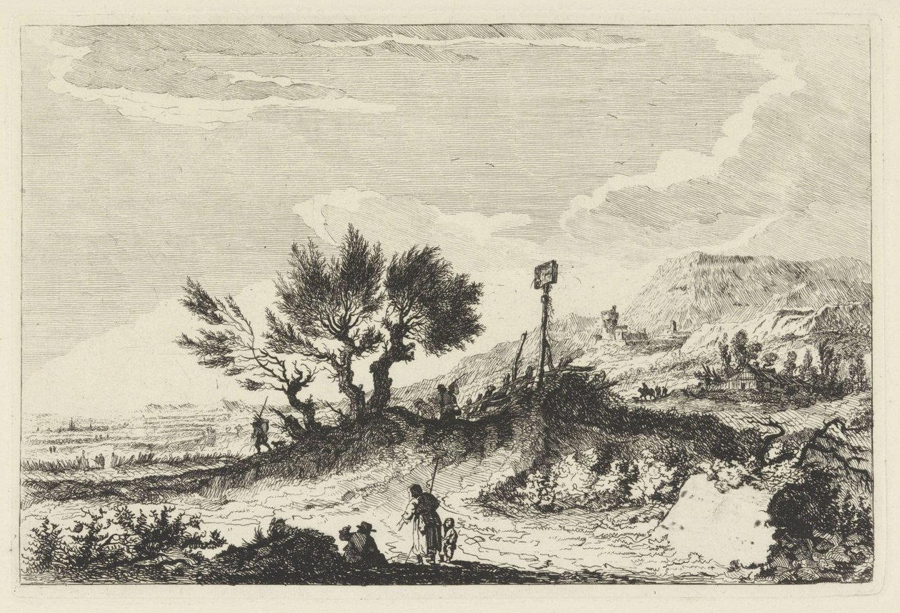 Mountainous Landscape with Walkers by Joannes Bemme