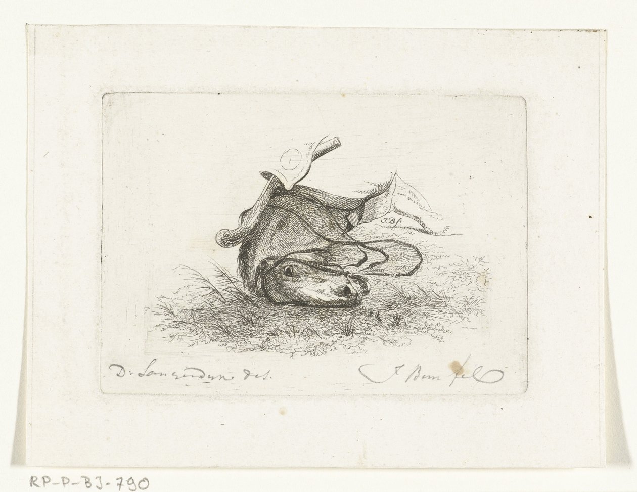 Horse Head of a Lying Horse (series title: Horse Heads after Dirk Langendijk) by Joannes Bemme