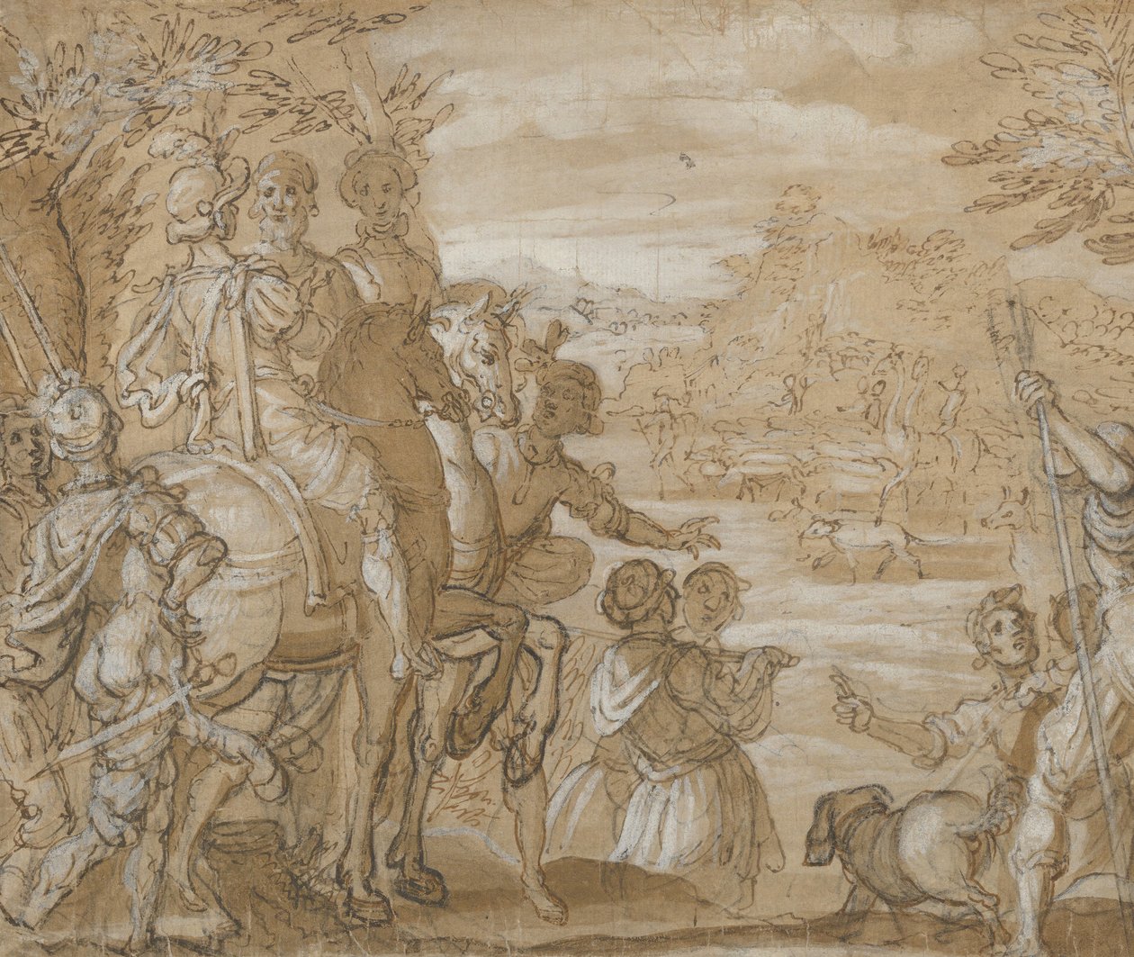 A Hunting Party, ca. 1555-65 by Joannes Stradanus