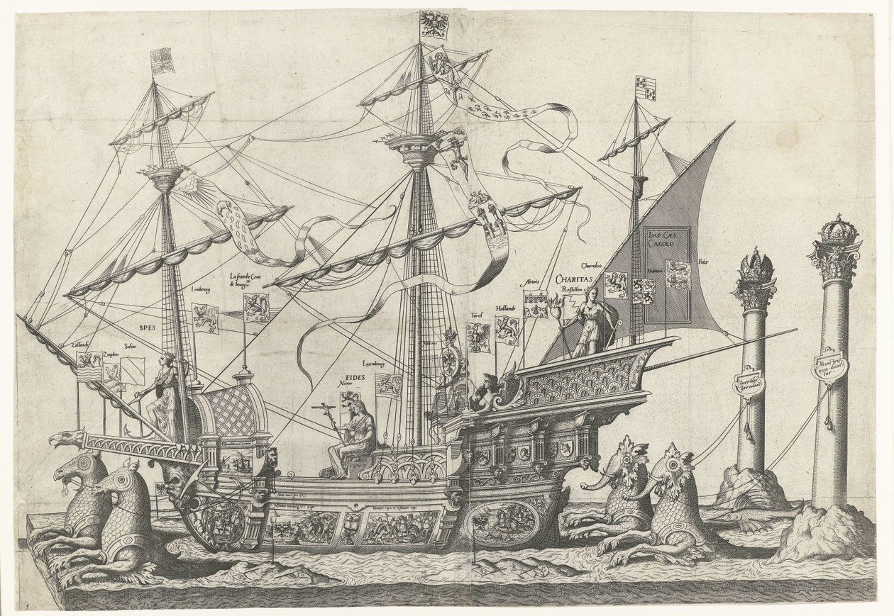 The Ship Victoria, No. 5 by Joannes van Doetechum (I)