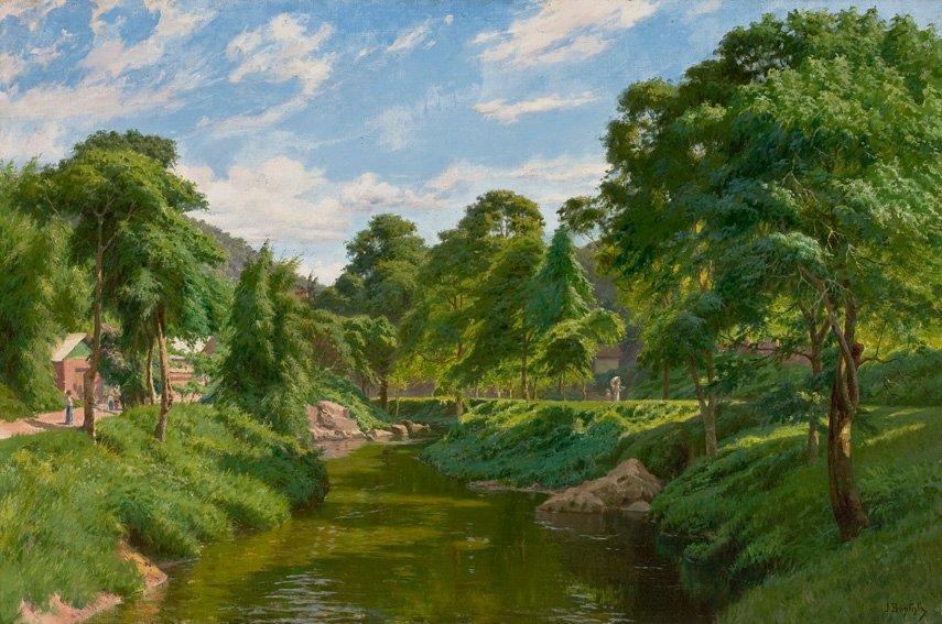 Landscape of Petropolis Woodland with a Creek by Joao Batista da Costa