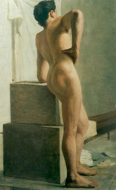 Male Nude Seen from the Back by Joao Batista da Costa
