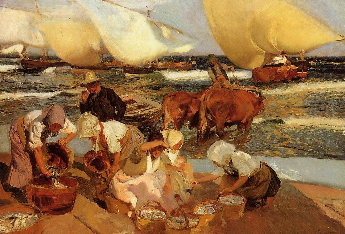 Beach at Valencia or Afternoon Sun by Joaquín Sorolla