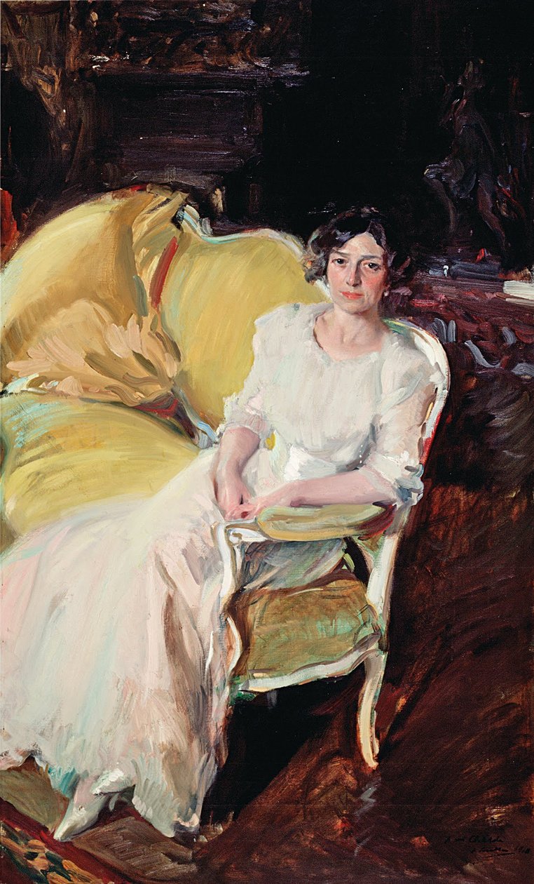 Clotilde Seated on the Sofa by Joaquín Sorolla