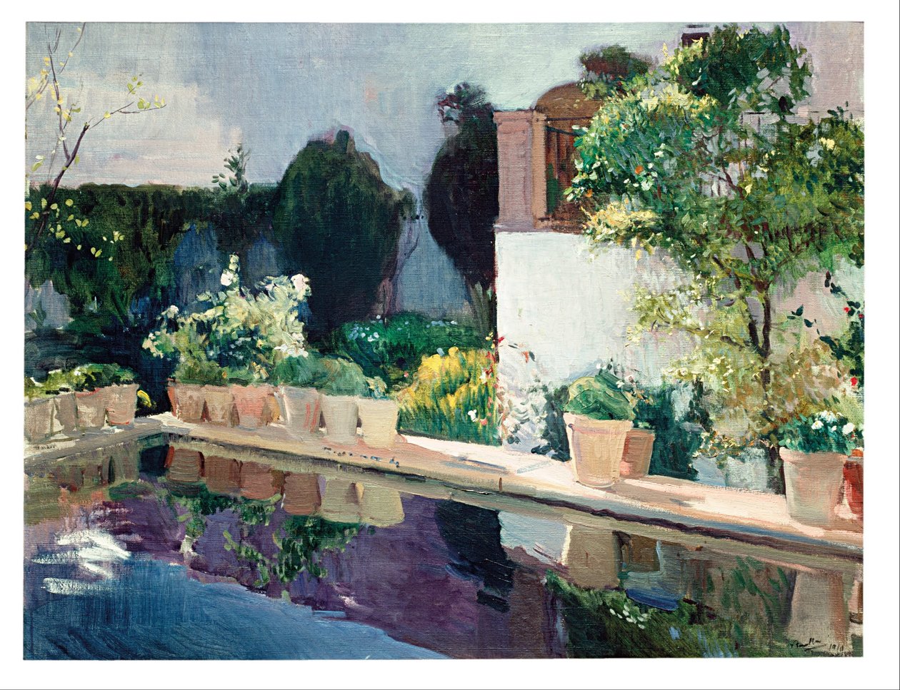 Palace Pond, Royal Gardens in Seville by Joaquín Sorolla