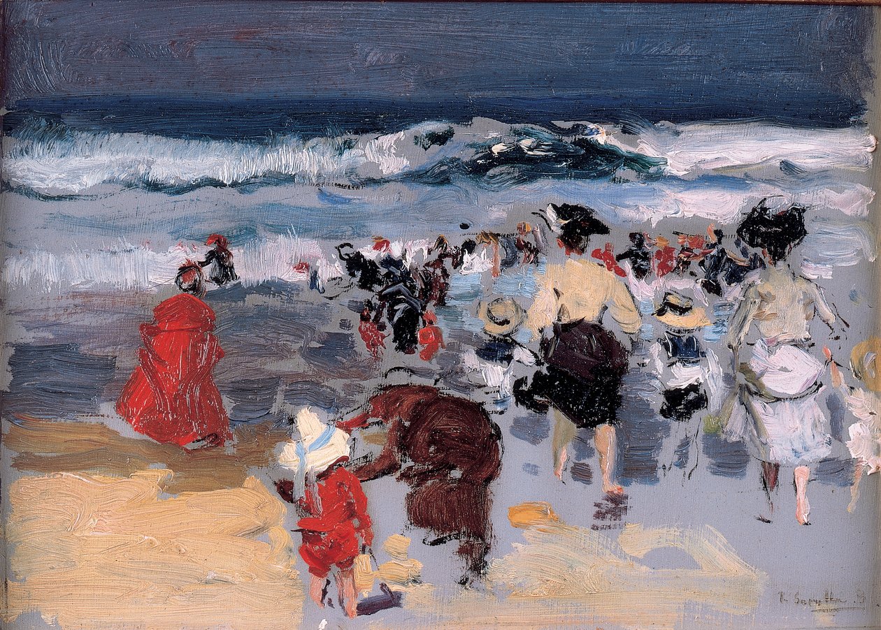 Beach at Biarritz by Joaquín Sorolla