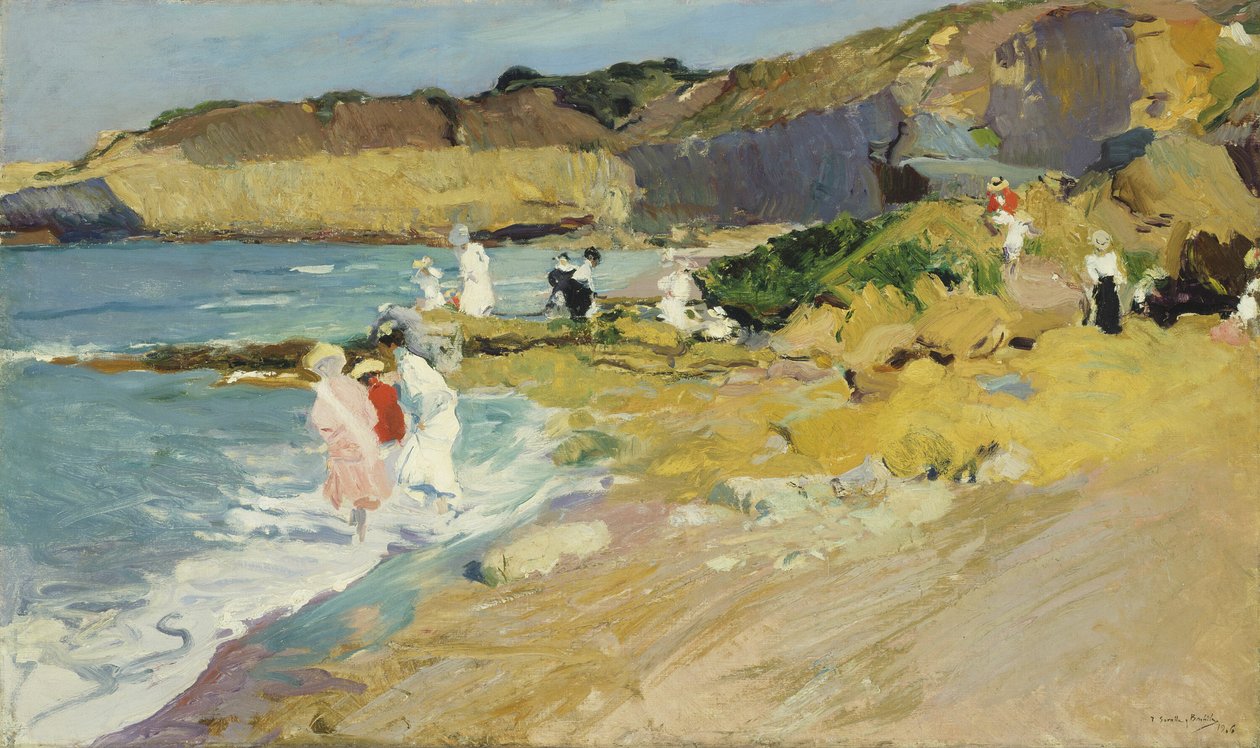 Rocks at the Lighthouse, Biarritz by Joaquin Sorolla y Bastida