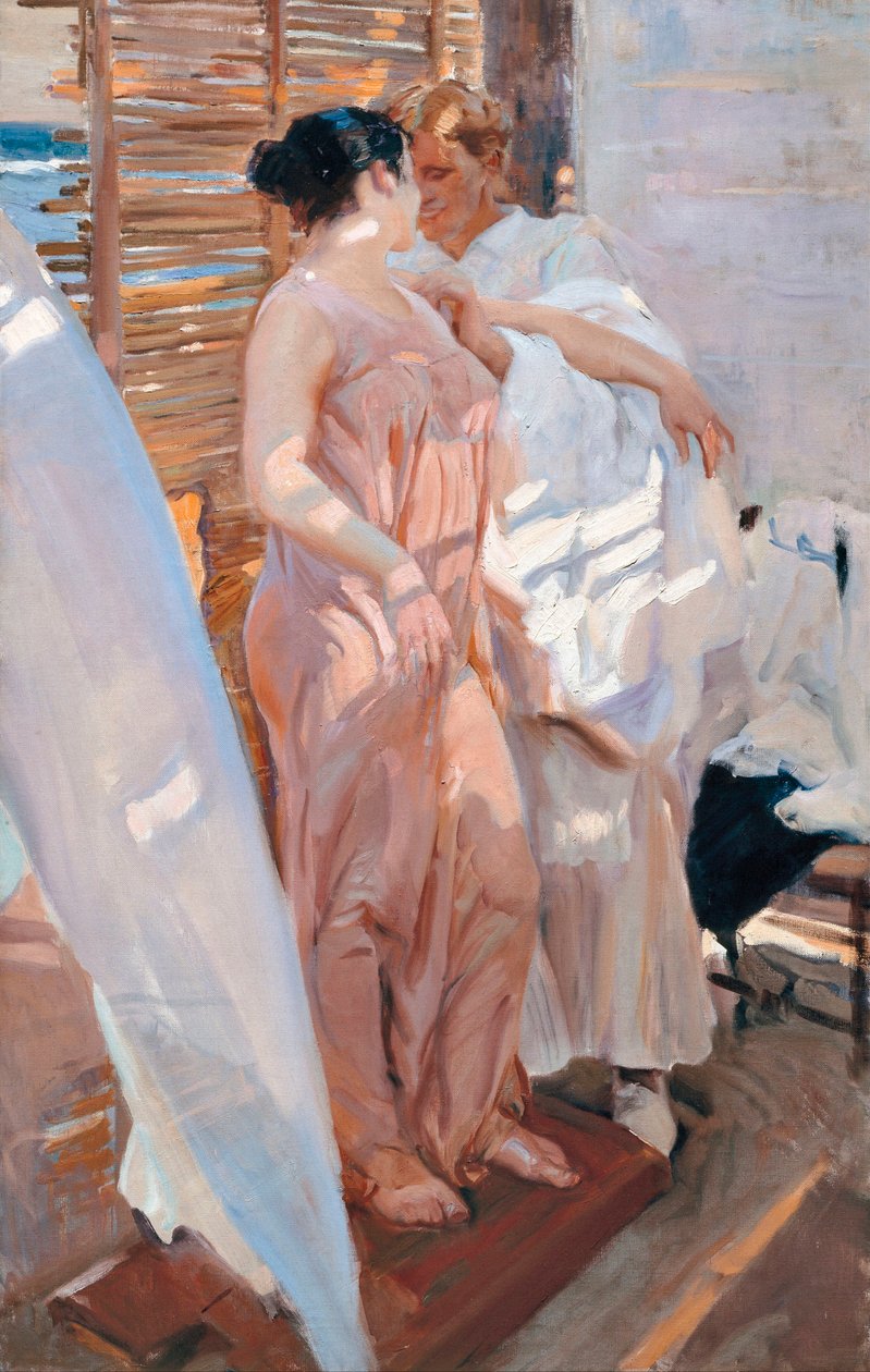 The Pink Robe, After the Bath by Joaquin Sorolla y Bastida