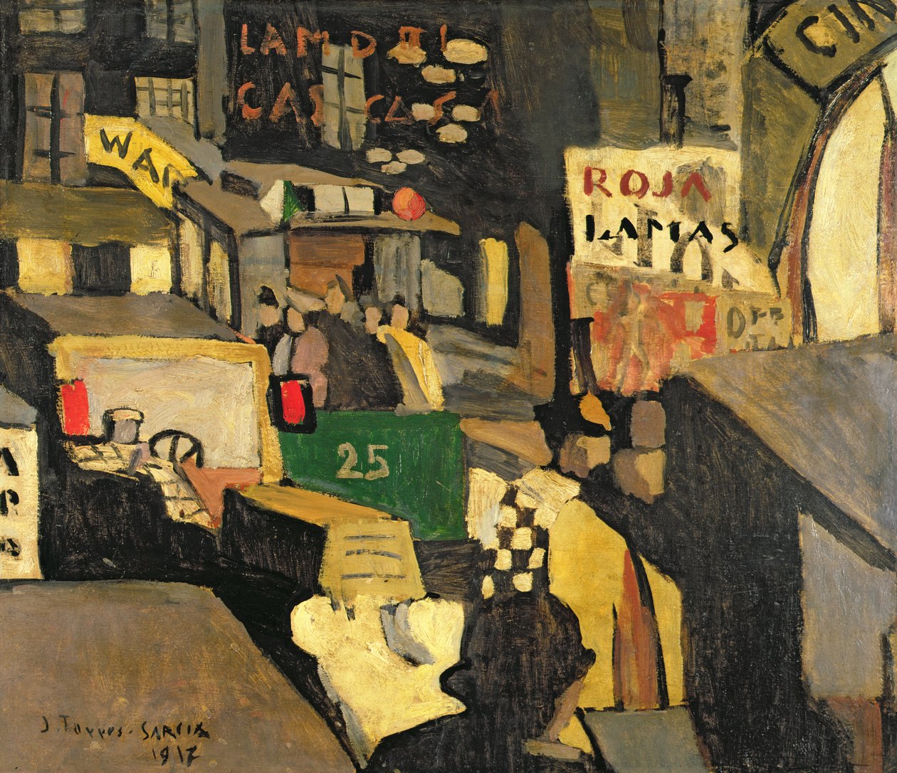 Barcelona Street Scene by Joaquin Torres Garcia