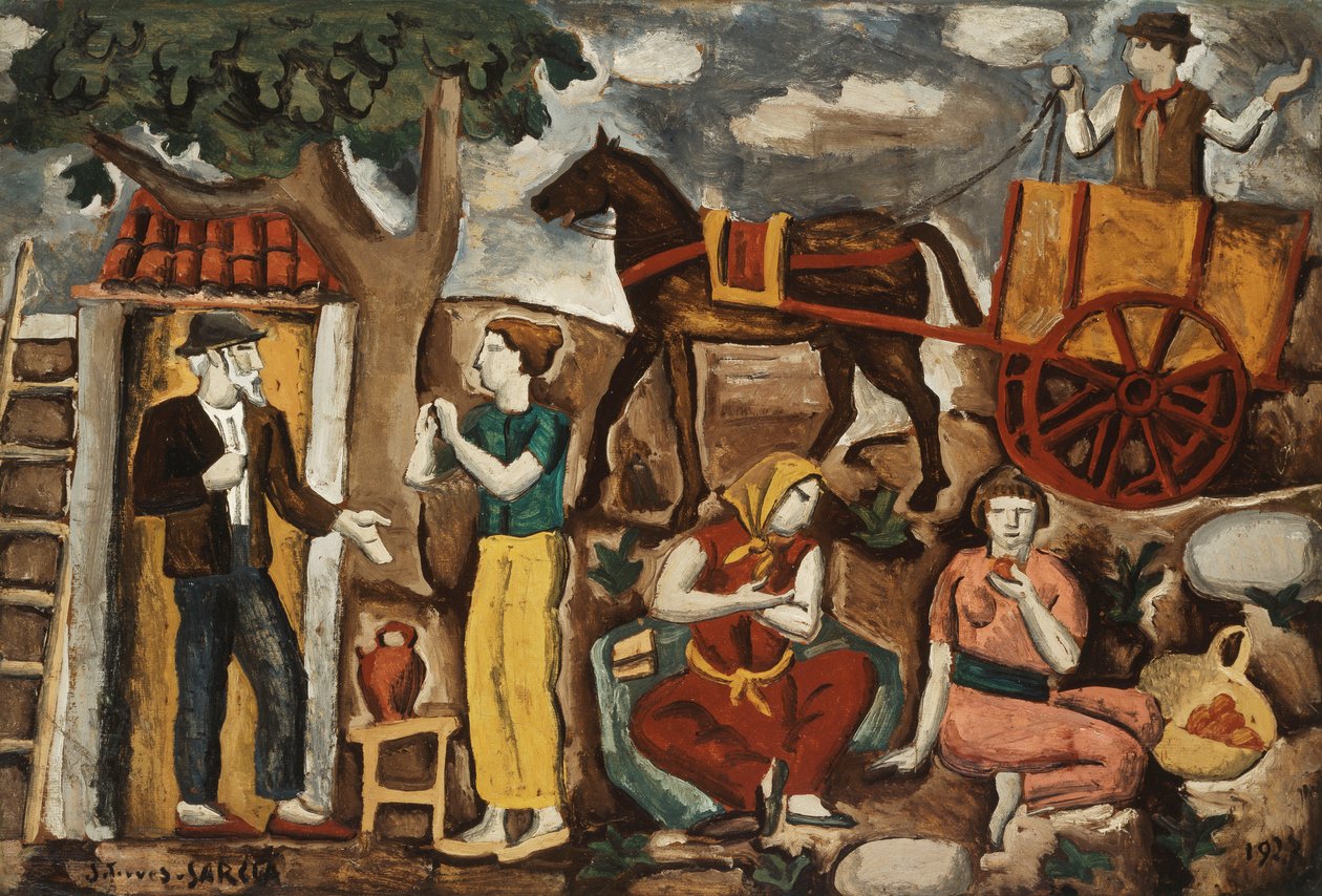 Farmers; Campesinos by Joaquin Torres Garcia