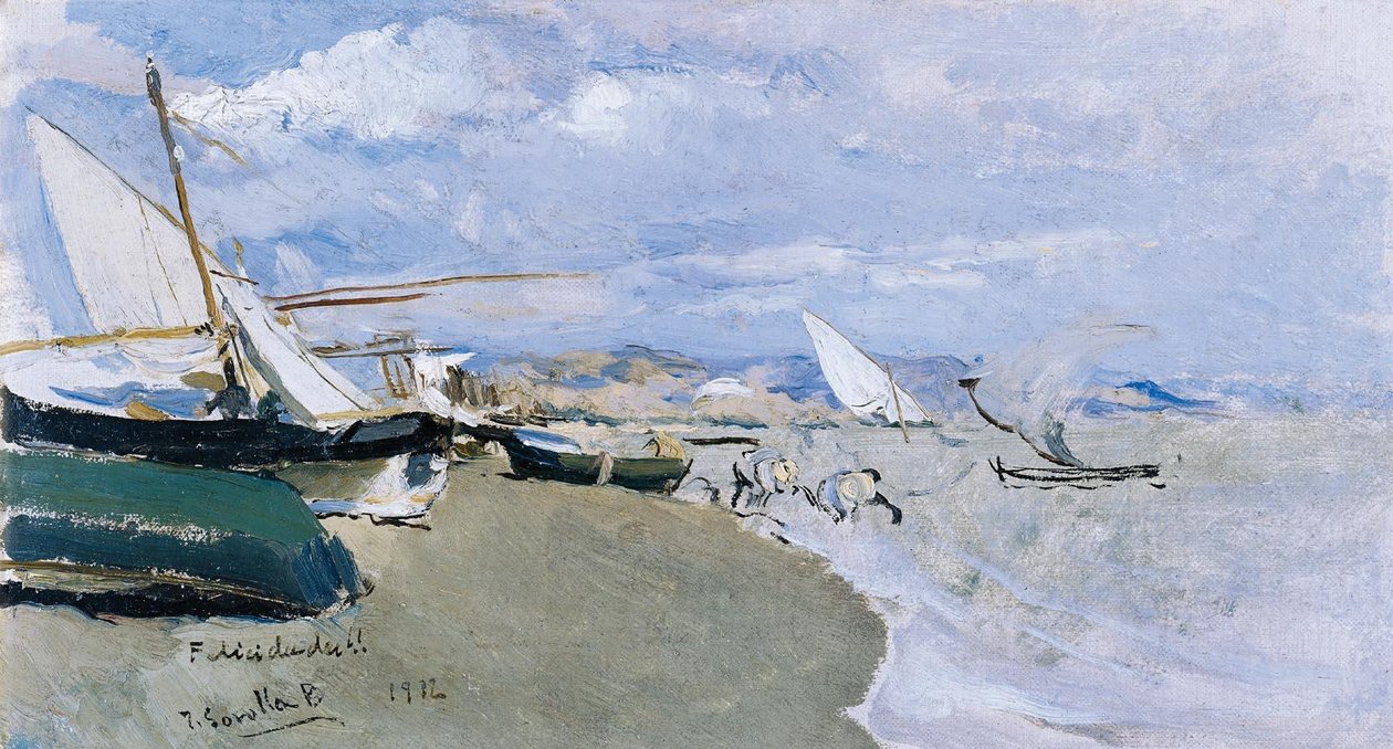Boats on the Beach, Costa de Levante by Joaquín Sorolla