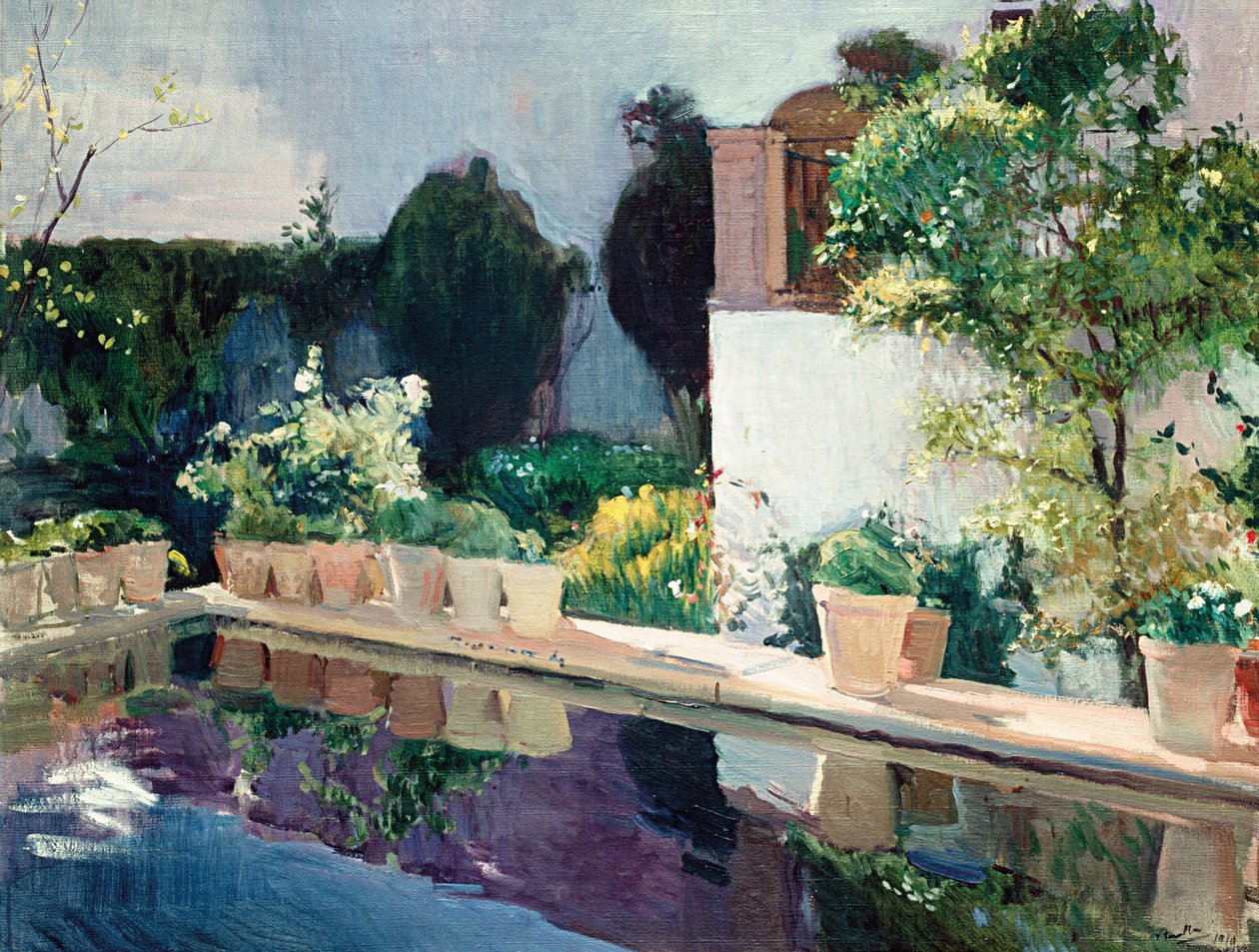 Palace of Pond, Royal Gardens in Seville by Joaquín Sorolla