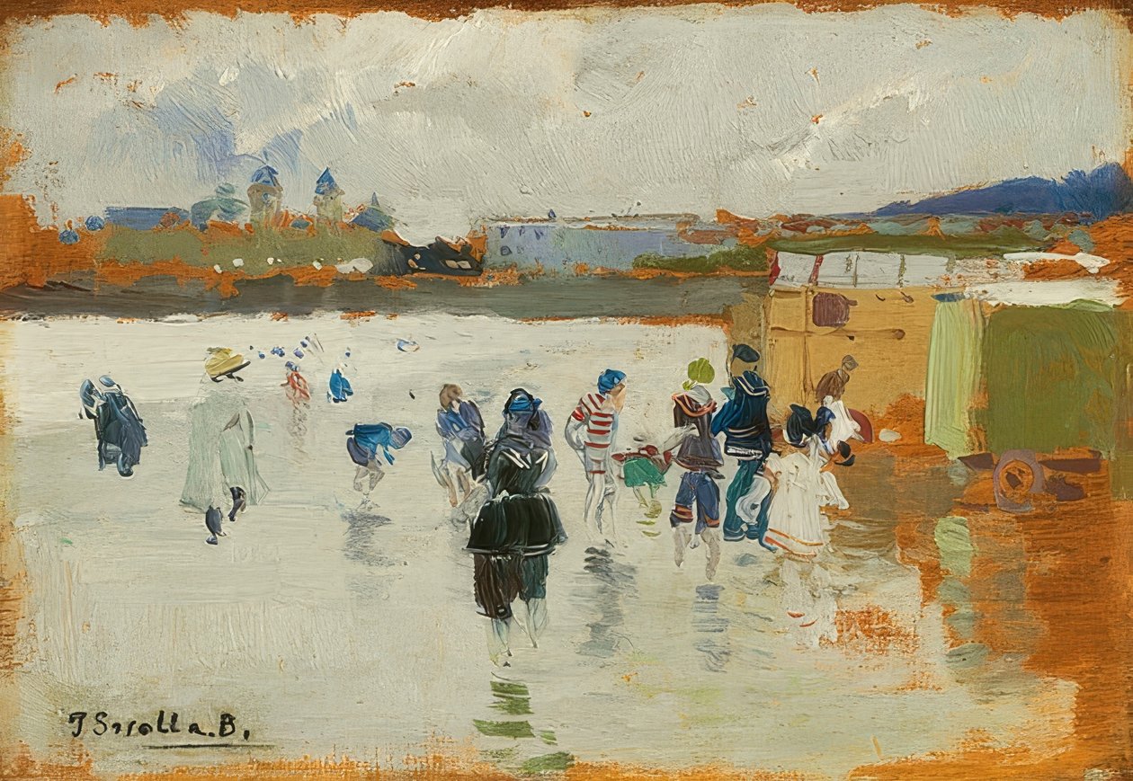 The Beach of La Concha, San Sebastián by Joaquín Sorolla