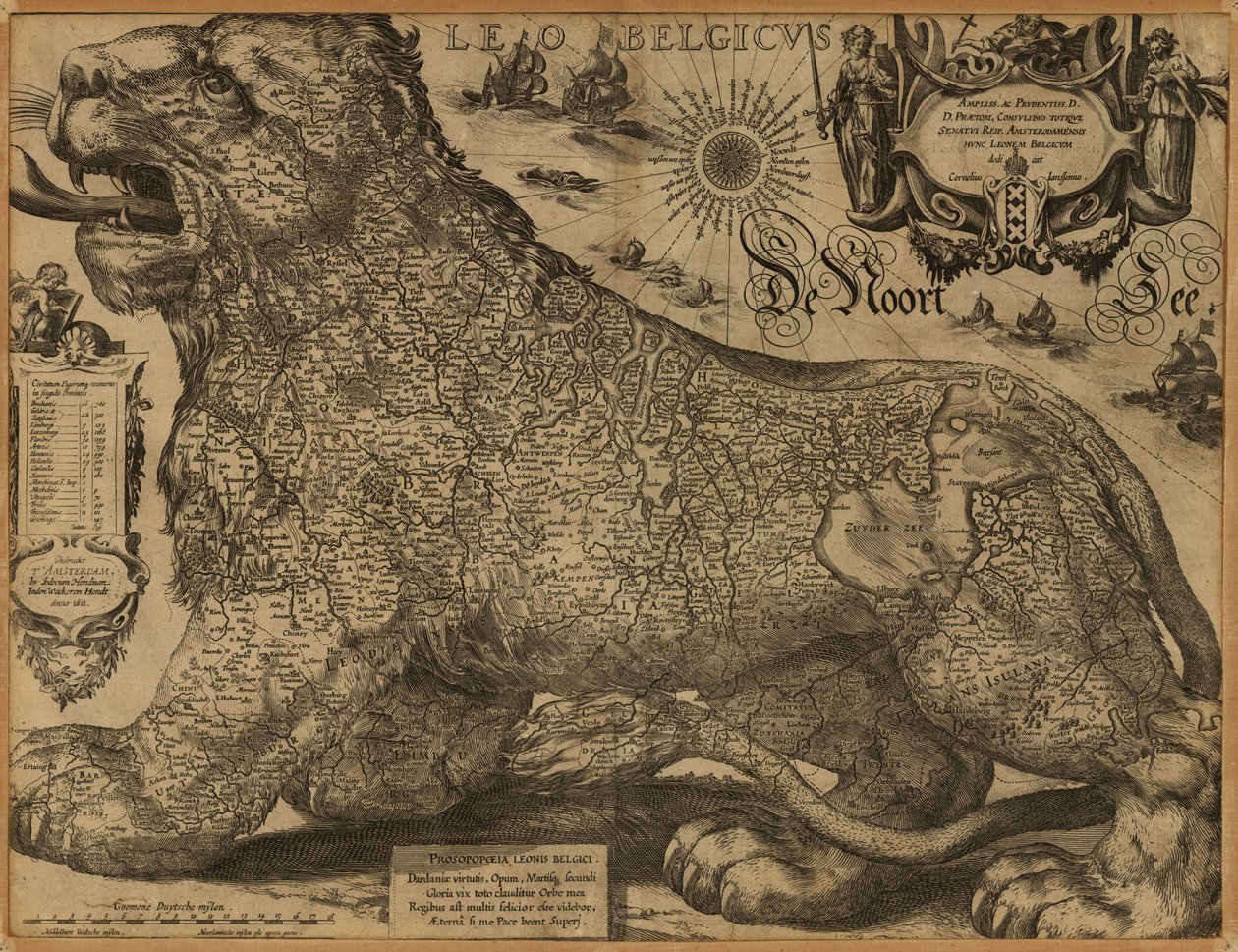 Leo Belgicus by Jodocus Hondius