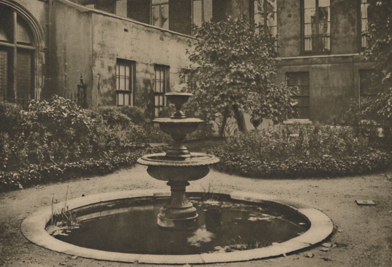 Ancient Mulberry Tree and Fountain in the Garden of Drapers Hall, c1935 by Joel