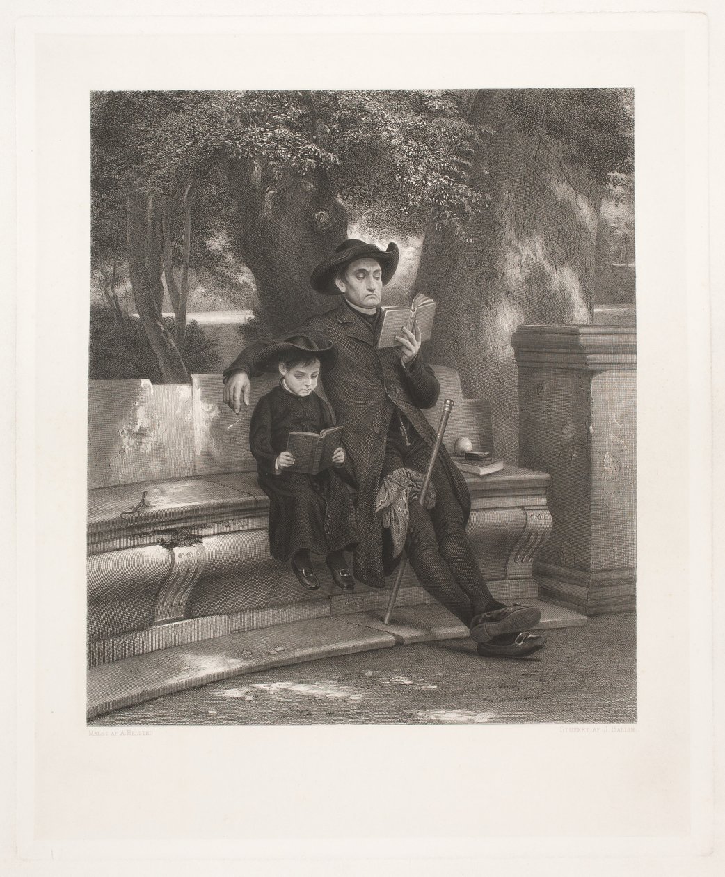 Italian Priest with His Pupil by Joel Ballin