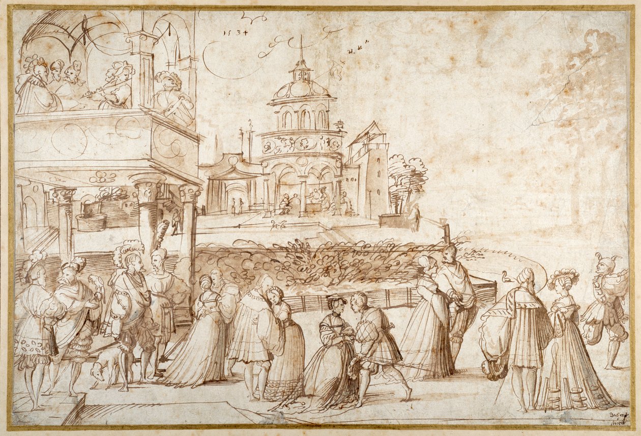 Society Scene by Joerg the Elder Breu