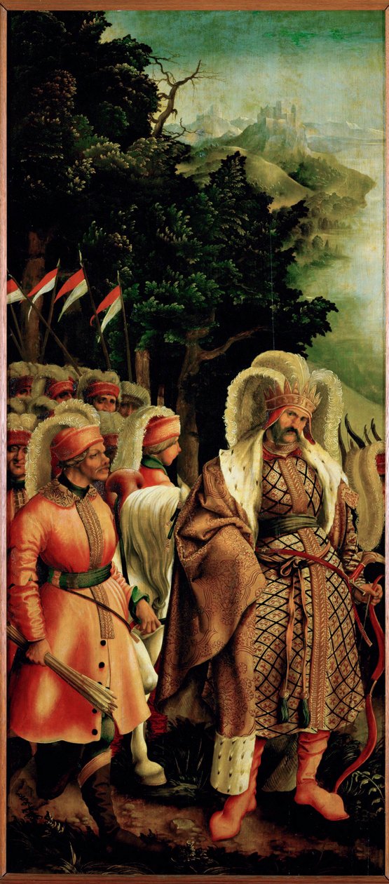 The Martyrdom of Saint Ursula, Left Shutter of the Ursula Altar by Joerg the Elder Breu