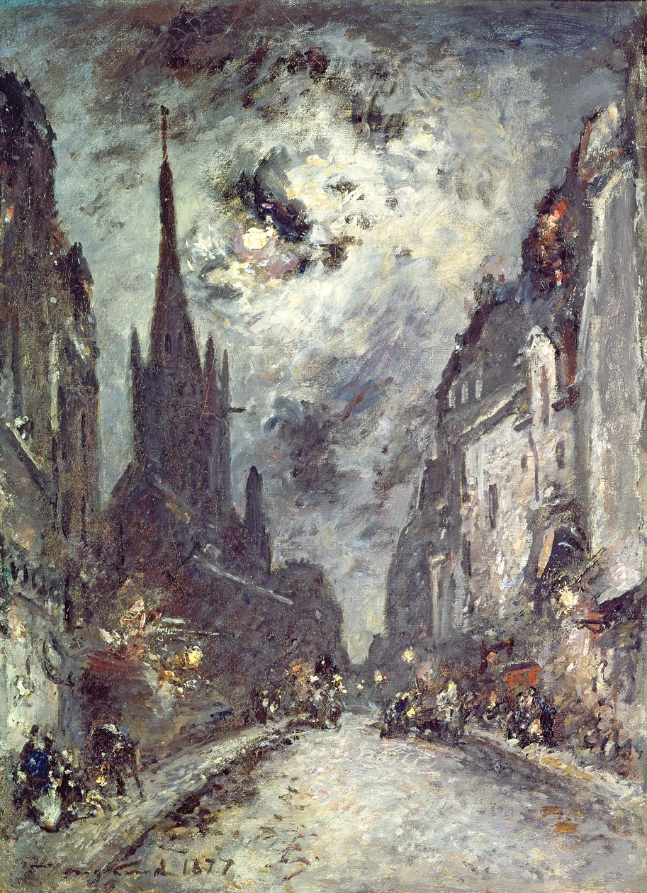 Rue Saint-Severin by Johan Barthold Jongkind