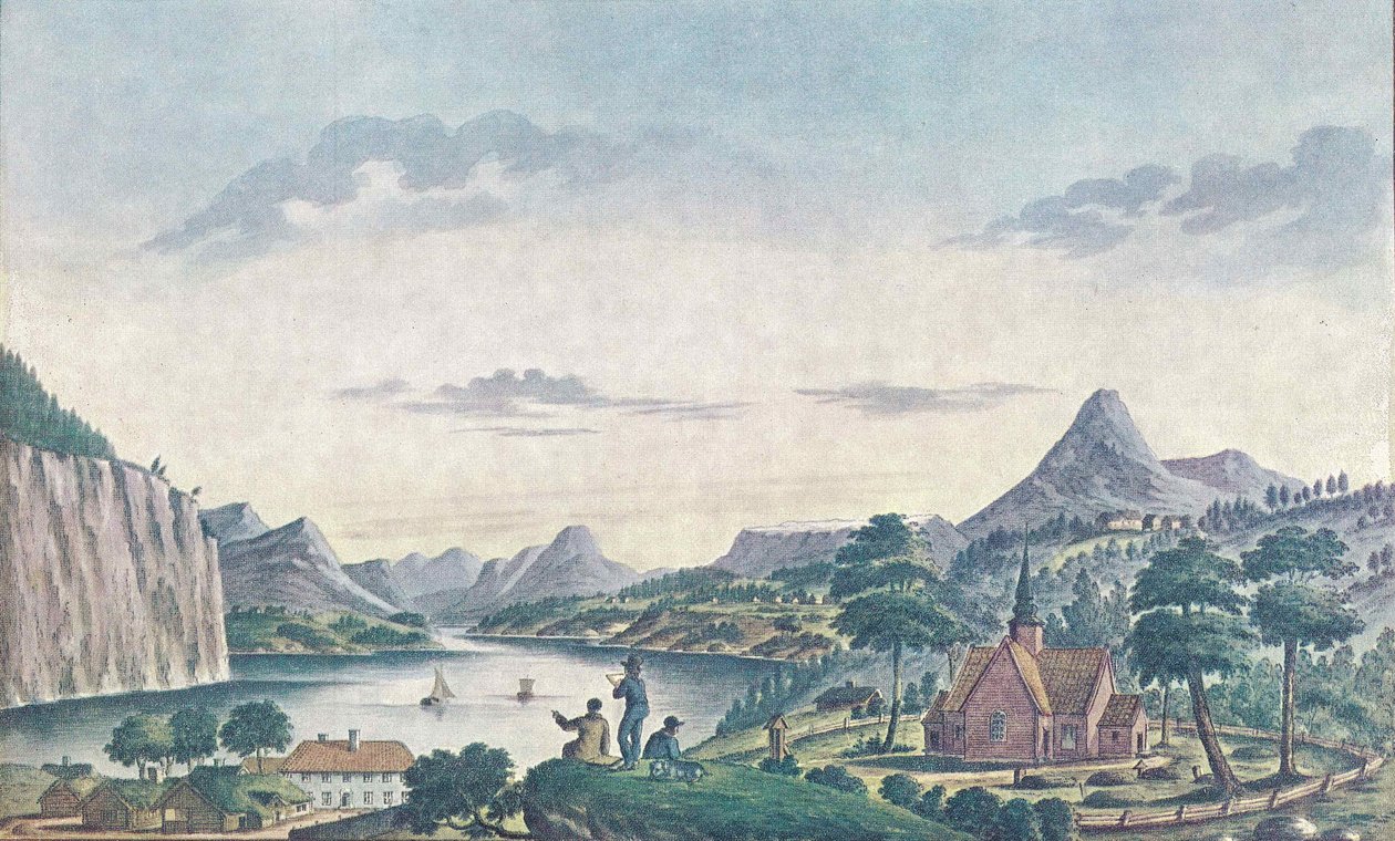 View from Stranda towards Tafjord/Norddalsfjord by Johan F. L. Dreier